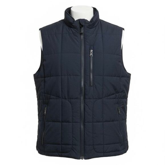 Banana Republic M Navy Blue Quilted Puffy Vest Zip Jacket - Picture 1 of 13